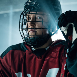 Jenner portrait in hockey gear